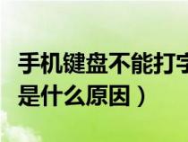 手機鍵盤不能打字是什么原因（鍵盤不能打字是什么原因）