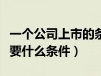 一個公司上市的條件是什么（一個公司上市需要什么條件）