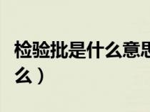 檢驗批是什么意思質(zhì)量驗收記錄（檢驗批是什么）
