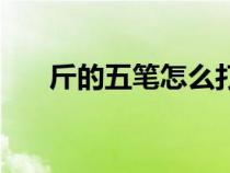 斤的五筆怎么打字（斤的五筆怎么打）