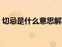 切忌是什么意思解釋詞語（切忌是什么意思）
