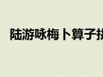 陸游詠梅卜算子拼音版（陸游詠梅卜算子）