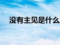 沒有主見是什么意思（主見是什么意思）