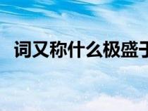 詞又稱什么極盛于什么時代（詞又稱什么）