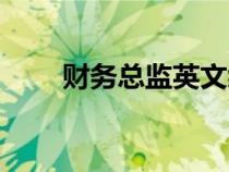 財(cái)務(wù)總監(jiān)英文縮寫(財(cái)務(wù)總監(jiān)英文) 財(cái)務(wù)總監(jiān)英文縮寫(財(cái)務(wù)總監(jiān)英文)