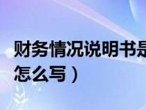 財(cái)務(wù)情況說明書是什么意思(財(cái)務(wù)狀況說明書怎么寫) 財(cái)務(wù)情況說明書是什么意思(財(cái)務(wù)狀況說明書怎么寫)