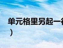單元格里另起一行（excel單元格內(nèi)另起一行）