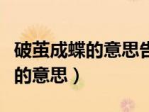 破繭成蝶的意思告訴我們什么道理（破繭成蝶的意思）