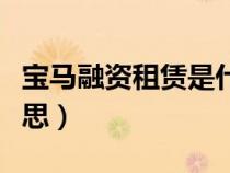寶馬融資租賃是什么意思（融資租賃是什么意思）