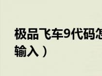 極品飛車9代碼怎么用（極品飛車9秘籍怎么輸入）