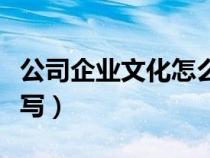 公司企業(yè)文化怎么寫大氣（公司企業(yè)文化怎么寫）