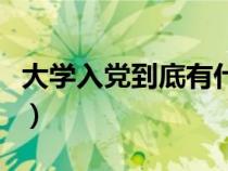 大學(xué)入黨到底有什么用（大學(xué)入黨有什么好處）