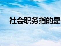 社會職務(wù)指的是（社會職務(wù)是什么意思）