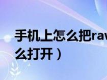 手機上怎么把raw格式轉(zhuǎn)成jpg（arw格式怎么打開）
