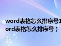 word表格怎么排序號(hào)123456下拉為什么會(huì)少一個(gè)數(shù)字（word表格怎么排序號(hào)）
