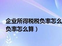 企業(yè)所得稅稅負(fù)率怎么算計(jì)算公式舉例說(shuō)明（企業(yè)所得稅稅負(fù)率怎么算）