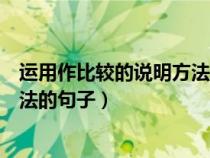 運(yùn)用作比較的說明方法的句子四年級(jí)（運(yùn)用作比較的說明方法的句子）