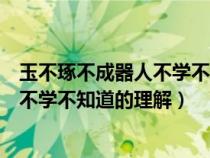 玉不琢不成器人不學(xué)不知道所蘊(yùn)含的道理（玉不琢不成器人不學(xué)不知道的理解）
