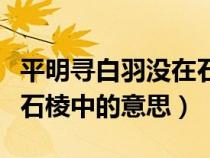 平明尋白羽沒在石棱中古詩（平明尋白羽沒在石棱中的意思）
