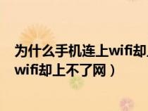 為什么手機連上wifi卻上不了網(wǎng)別人可以（為什么手機連上wifi卻上不了網(wǎng)）