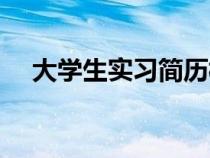 大學(xué)生實習(xí)簡歷模板（實習(xí)生簡歷模板）