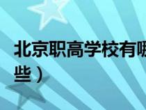 北京職高學校有哪些專業(yè)（北京職高學校有哪些）