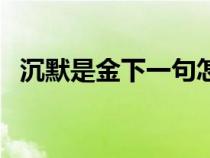 沉默是金下一句怎么說（沉默是金下一句）