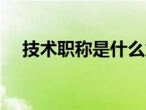 技術職稱是什么意思（職稱是什么意思）