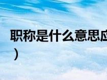 職稱是什么意思應如何填寫（職稱是什么意思）