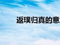 返璞歸真的意思是什么（返璞歸真）