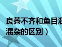 良莠不齊和魚目混珠的區(qū)別（良莠不齊和魚龍混雜的區(qū)別）