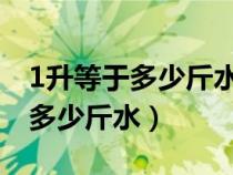 1升等于多少斤水等于多少斤 視頻（1升等于多少斤水）