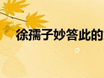 徐孺子妙答此的意思（徐孺子妙答翻譯）