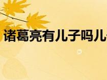 諸葛亮有兒子嗎兒子叫啥（諸葛亮有兒子嗎）