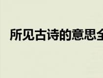 所見古詩的意思全解（所見古詩意思解釋）