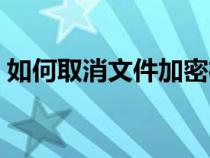 如何取消文件加密權(quán)限（如何取消文件加密）