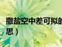 撒鹽空中差可擬的讀音(撒鹽空中差可擬的意思) 撒鹽空中差可擬的讀音(撒鹽空中差可擬的意思)