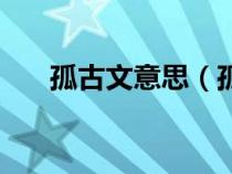孤古文意思（孤常讀書的孤古義今義）