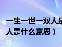 一生一世一雙人是什么意思?。ㄒ簧皇酪浑p人是什么意思）