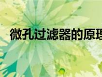 微孔過濾器的原理（微孔過濾器工作原理）