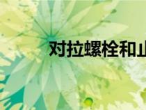 對拉螺栓和止水螺栓（對拉螺栓）