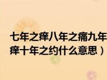 七年之癢八年之痛九年之儲(chǔ)十年之約原文（三年之痛七年之癢十年之約什么意思）