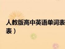人教版高中英語單詞表電子版必修一（人教版高中英語單詞表）