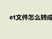 et文件怎么轉(zhuǎn)成excel（et是什么格式）