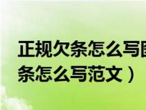 正規(guī)欠條怎么寫圖片 合法 法律效益（正規(guī)欠條怎么寫范文）