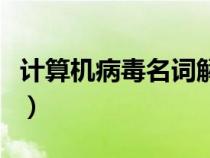 計算機病毒名詞解釋（計算機病毒是一種什么）