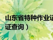 山東省特種作業(yè)證查詢網(wǎng)站（山東省特種作業(yè)證查詢）