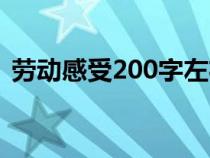 勞動感受200字左右掃地（勞動感受200字）