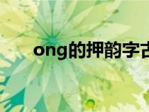 ong的押韻字古詩詞（ong的押韻字）