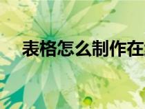 表格怎么制作在線表格（表格怎么制作）